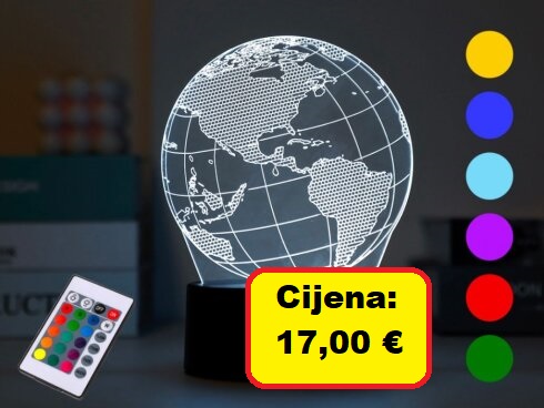 Lampa 3D na dodir iTotal promjena boja World XL2335